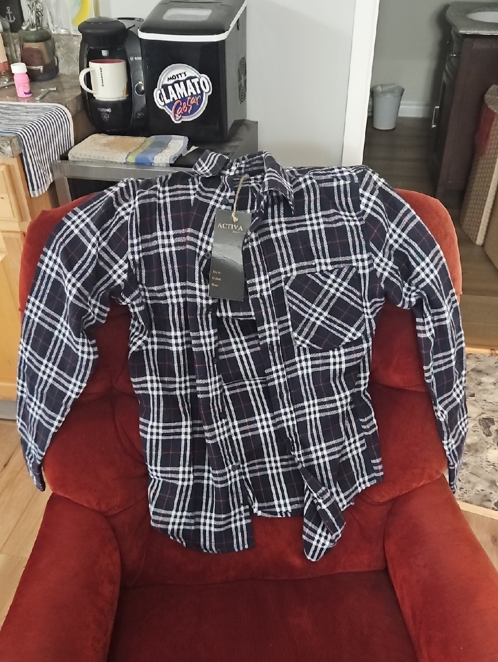 Ativa Men’s Navy Plaid Button-Down Shirt